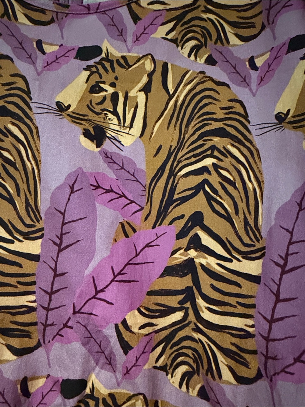 FARM Rio Purple and Gold Tiger Motif Tiered Mini Dress - Picture 3 of 4
